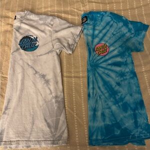 Santa Cruz Skateboards womens Tie-Dye T-Shirts - Blue & Gray